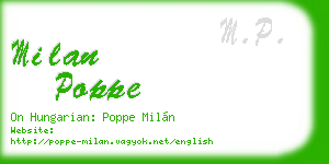 milan poppe business card