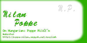 milan poppe business card